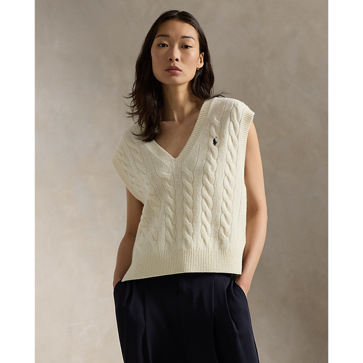 PRL Cable-Knit Cashmere Sleeveless Jumper/Pulover 211949994002
