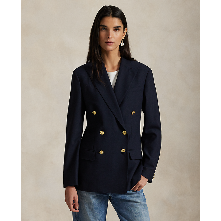 PRL Double-Breasted Stretch Wool Blazer/Sako 211952717004