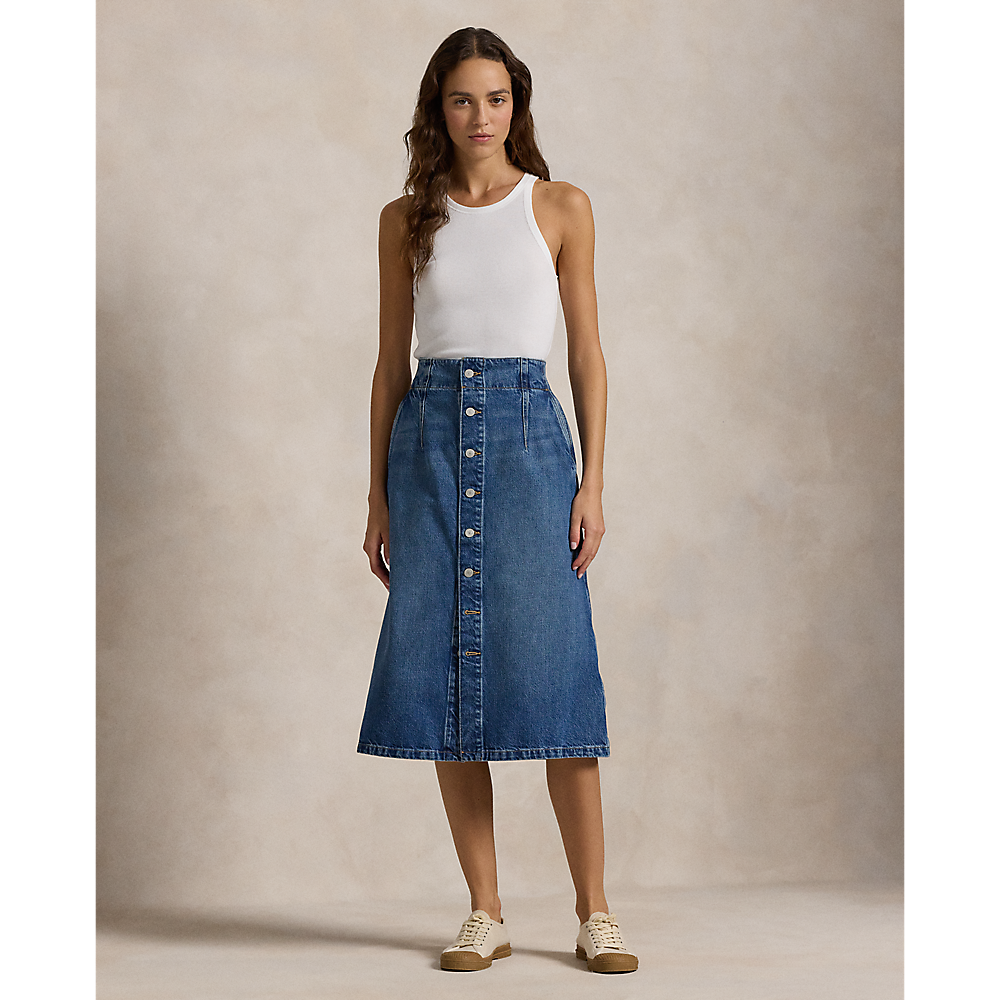 PRL Denim A-Line Midi Skirt/Suknja 211959036001