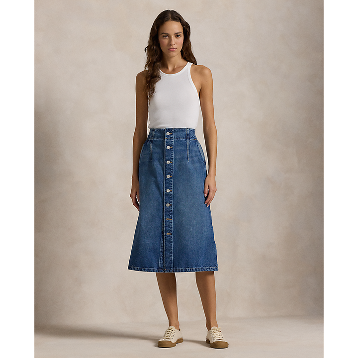 PRL Denim A-Line Midi Skirt/Suknja 211959036001