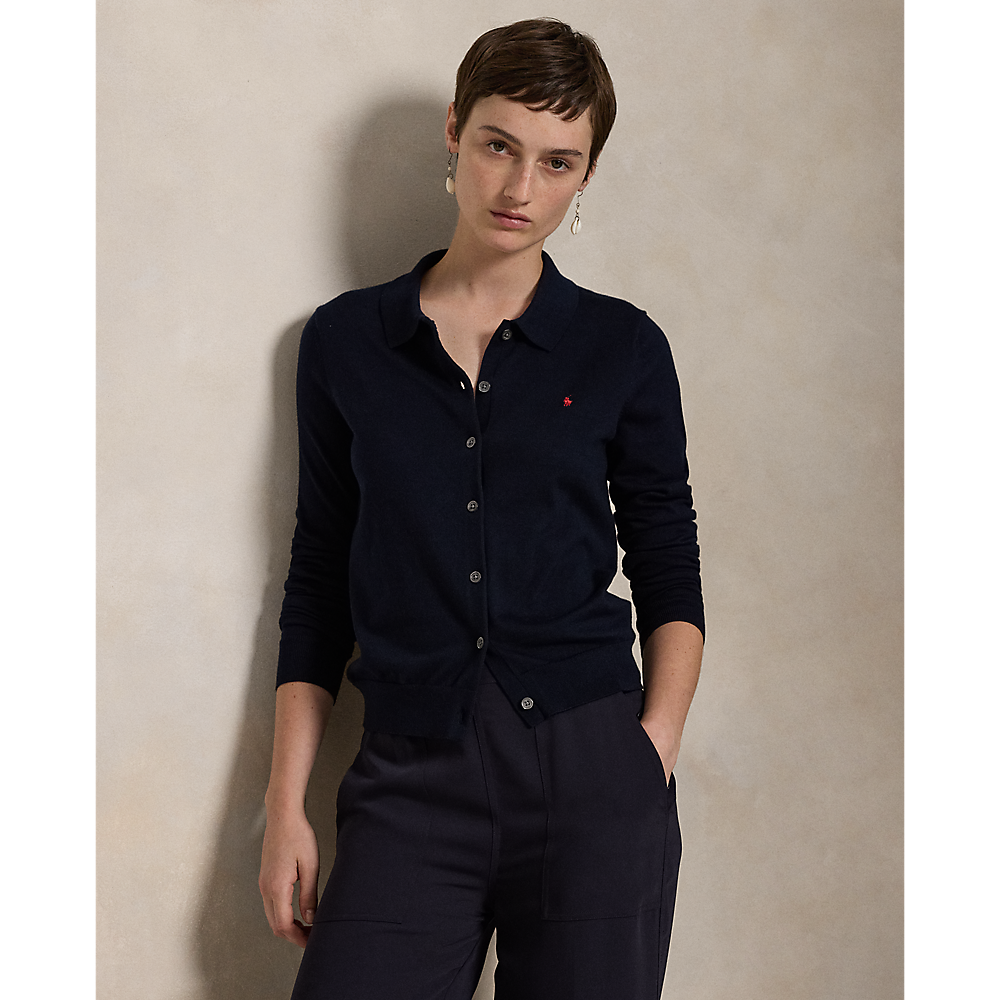 PRL Cotton-Blend Polo Cardigan/Pulover 211959285001