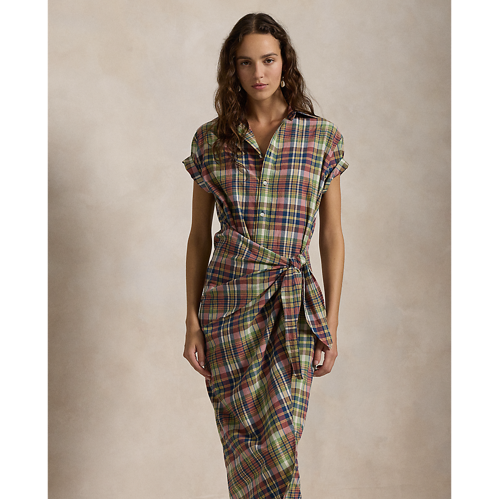 PRL Plaid Cotton Faux-Wrap Shirtdress/Haljina 211959908001