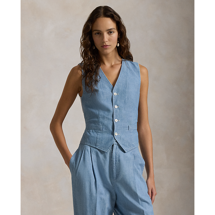 PRL Cotton Chambray Waistcoat/Prsluk 211959935001