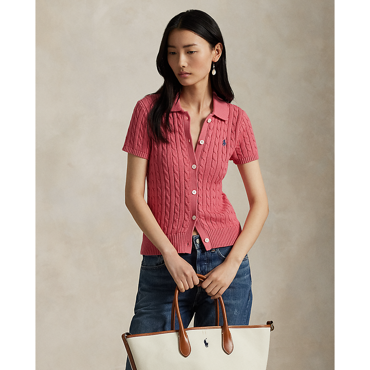 PRL Cable Cotton Short-Sleeve Polo Cardigan/Pulover 211963486004