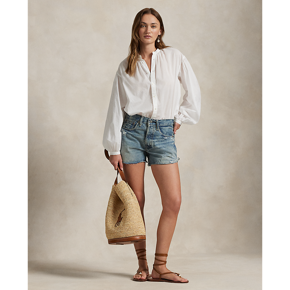 PRL Distressed-Hem Denim Short/Bermude 211963529001