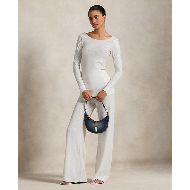 PRL Sequined Mesh Wide-Leg Trouser/Hlače 211965113001