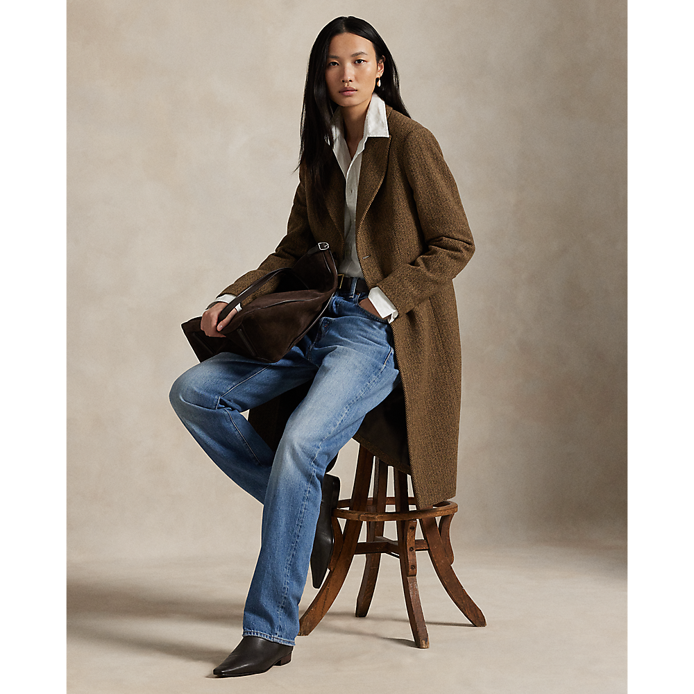 PRL Wool-Blend Herringbone Coat/Kaput 211966522002