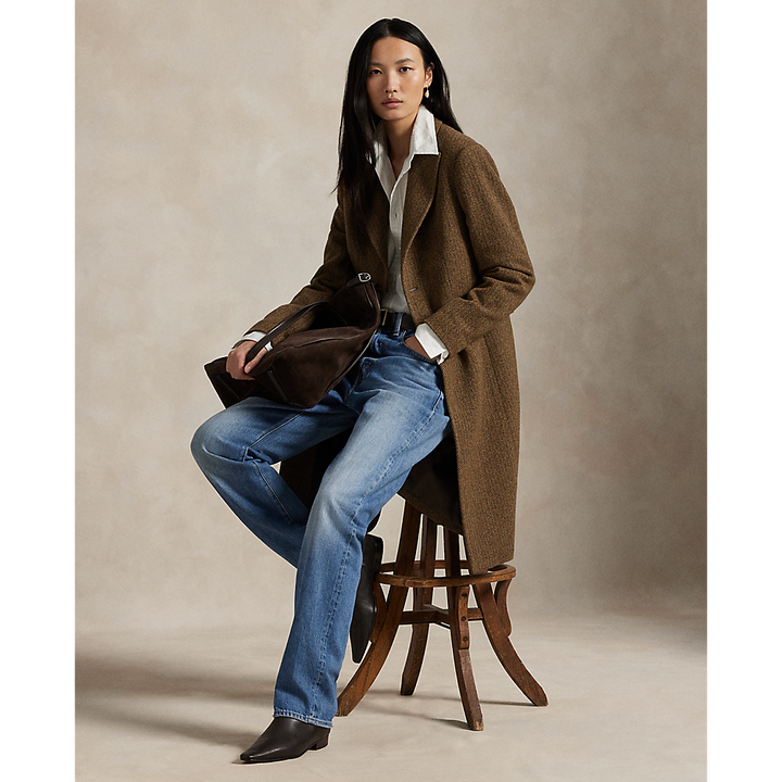 PRL Wool-Blend Herringbone Coat/Kaput 211966522002