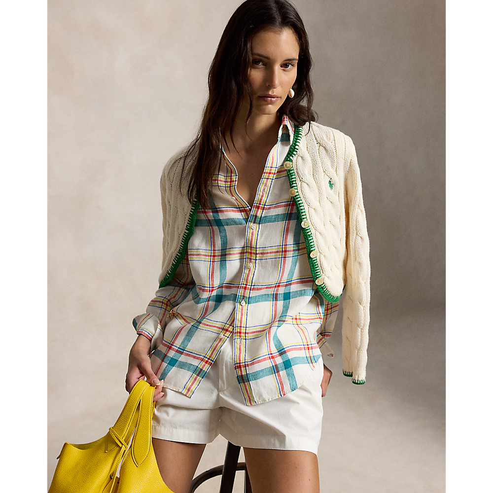 PRL Classic Fit Plaid Linen Shirt /Košulja 211970733501