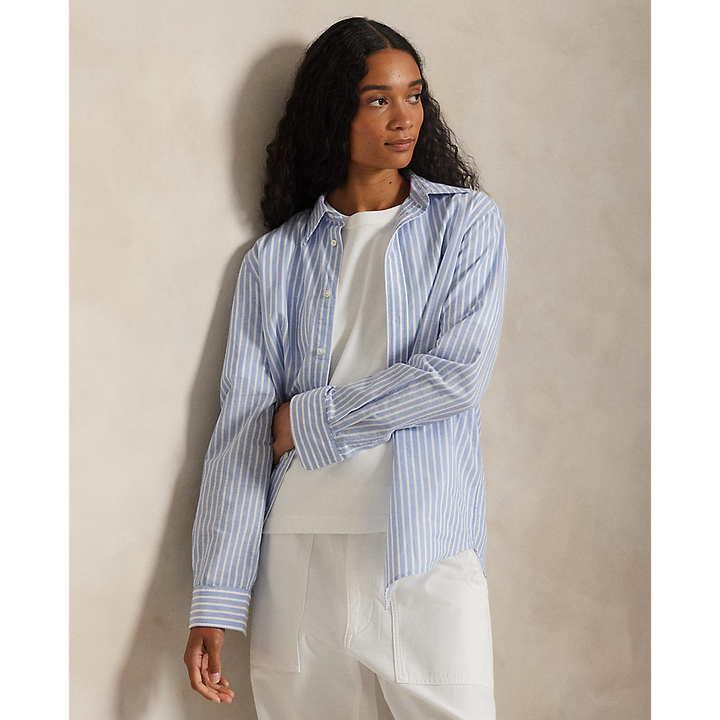 PRL Classic Fit Striped Cotton-Linen Shirt /Košulja 211971514503