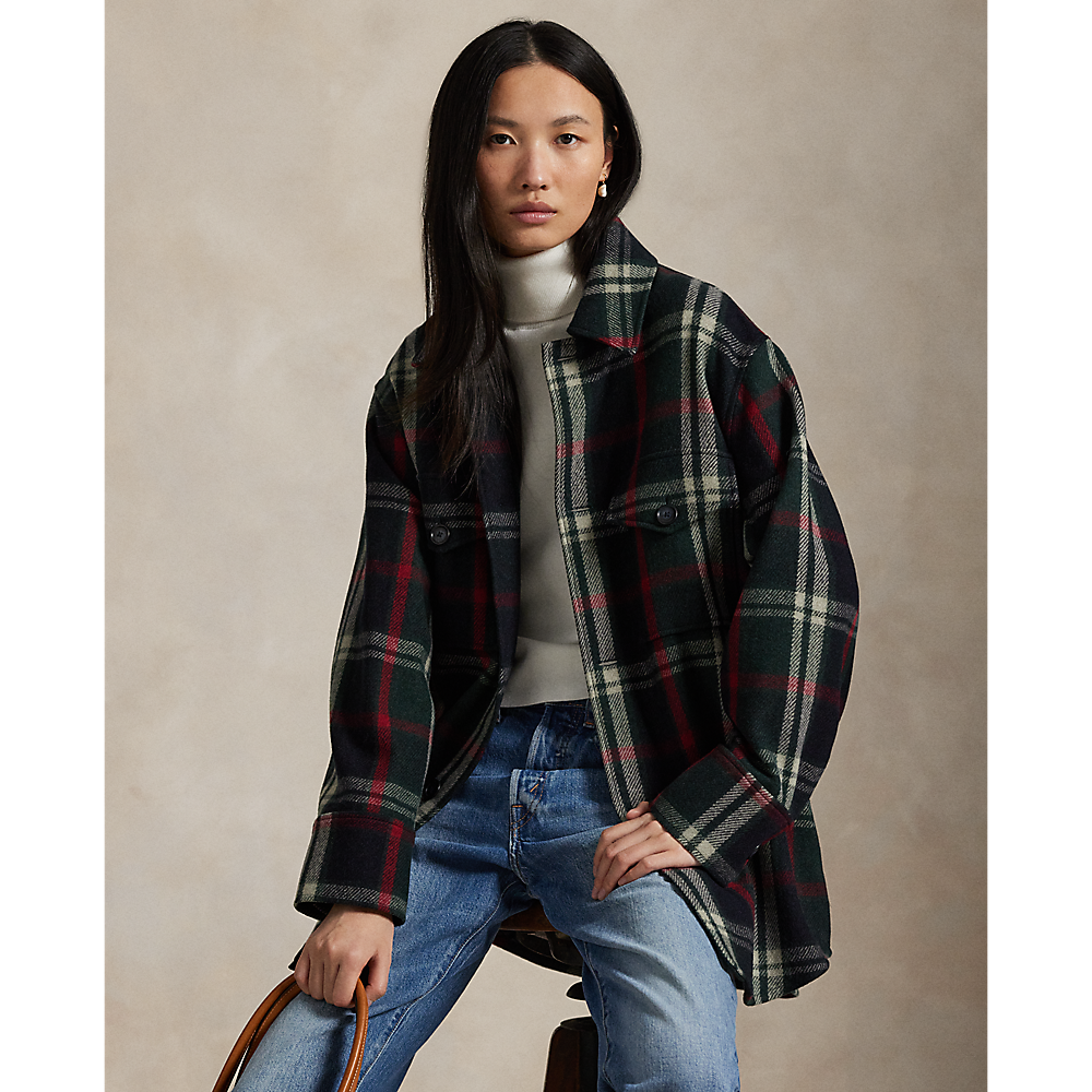 PRL Plaid Wool-Blend Twill Shirt Jacket/Košulja 211971524001