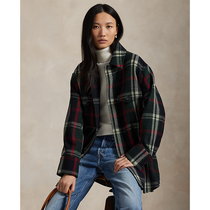 PRL Plaid Wool-Blend Twill Shirt Jacket/Košulja 211971524001