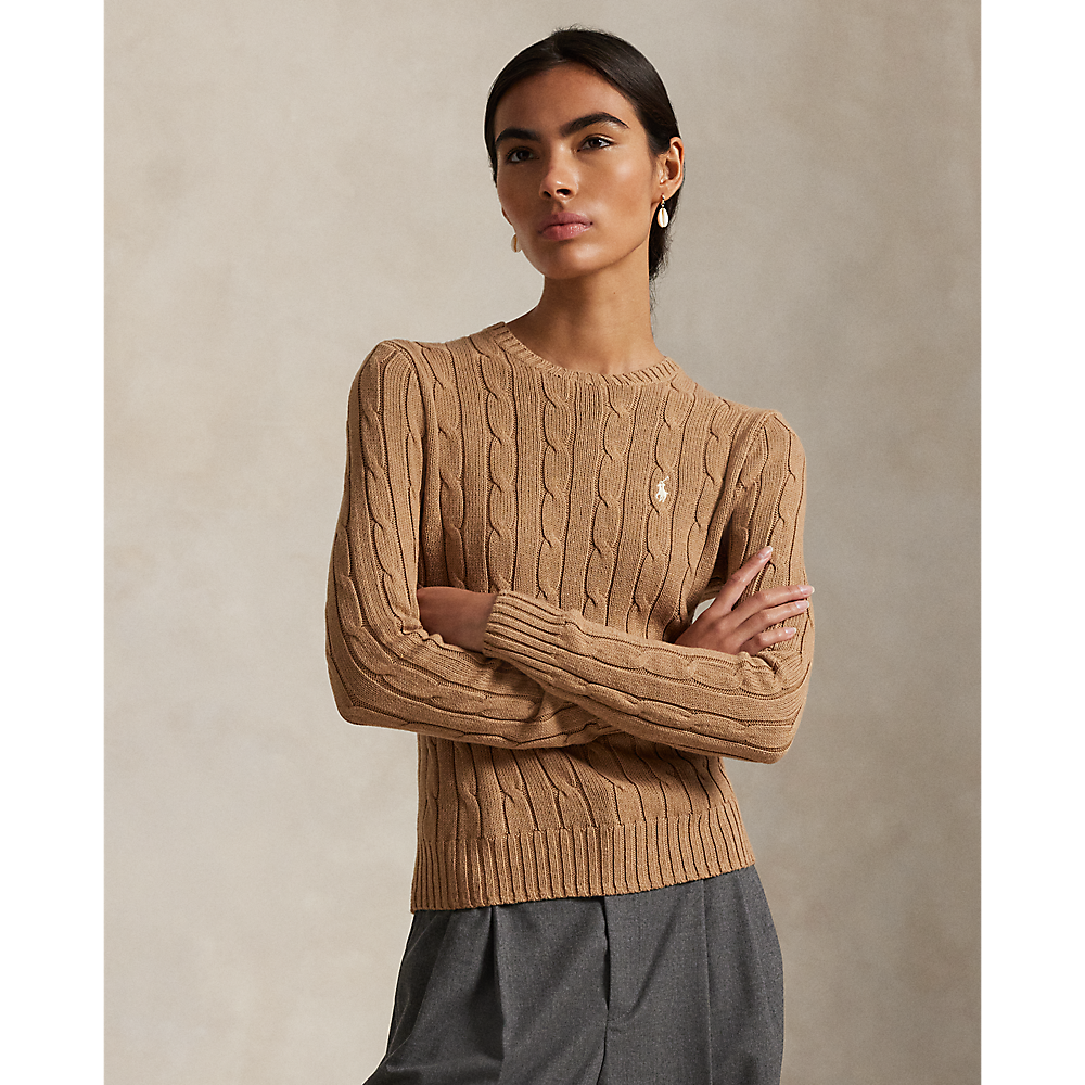PRL Cable-Knit Cotton Crewneck Sweater  /Pulover 211971795002