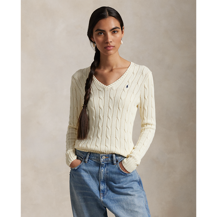 PRL Cable-Knit Cotton V-Neck Sweater/Pulover 211971870011