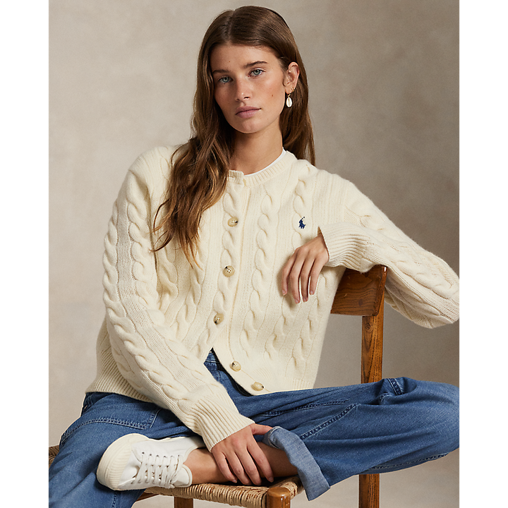 PRL Cable-Knit Wool-Cashmere Cardigan/Pulover 211972104002