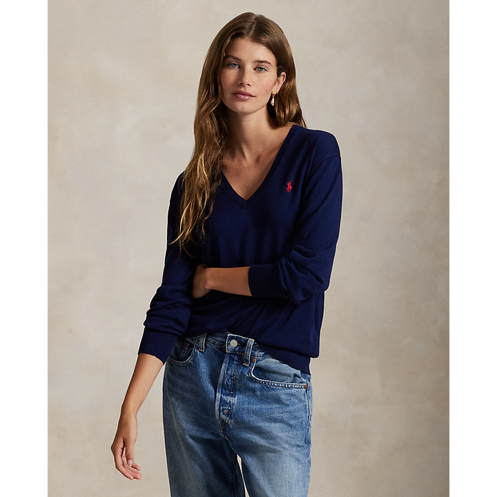 PRL Cotton V-Neck Sweater /Pulover 211972105005