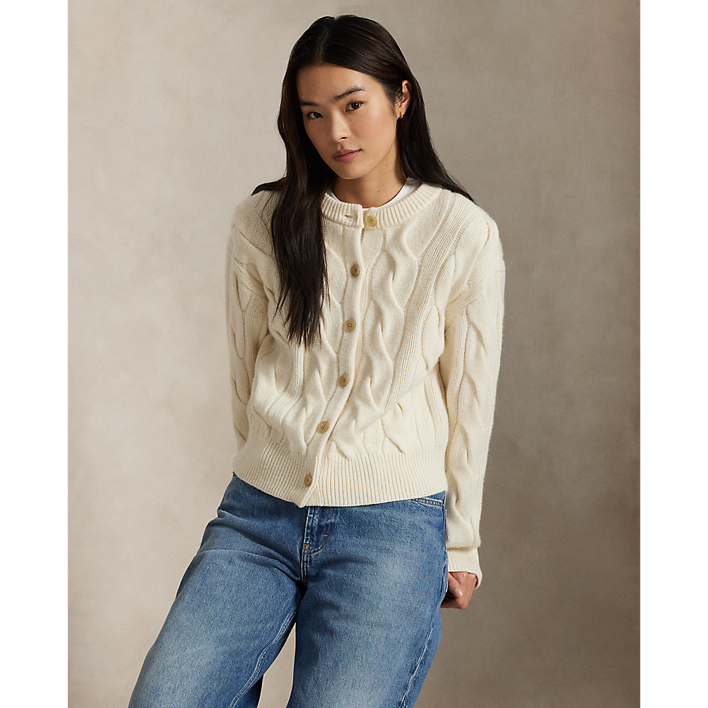 PRL Cable-Knit Wool-Cashmere Cardigan / Pulover 211972128003