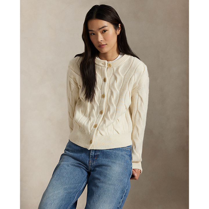 PRL Cable-Knit Wool-Cashmere Cardigan / Pulover 211972128003