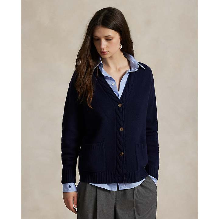 PRL Cable-Trim Wool-Cashmere Cardigan / Pulover 211972133001