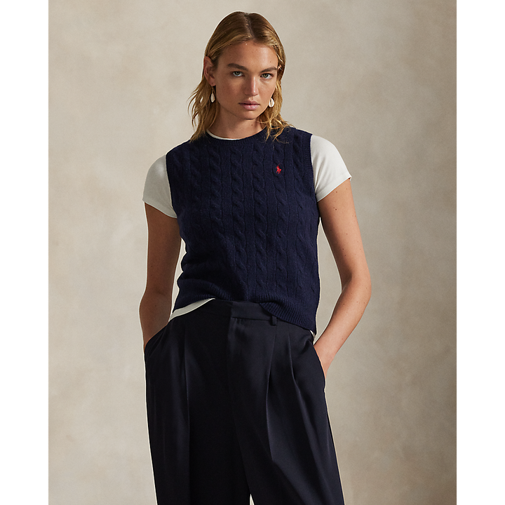 PRL Cable-Knit Wool-Cashmere Sweater Vest/Pulover 211972134001