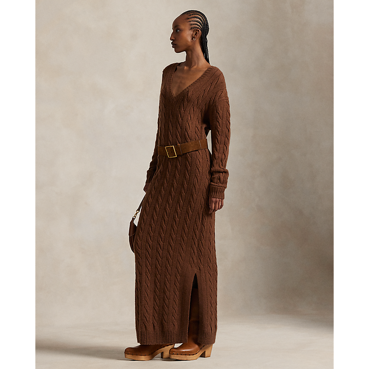 PRL Cable-Knit V-Neck Jumper Dress/Haljina 211972174001
