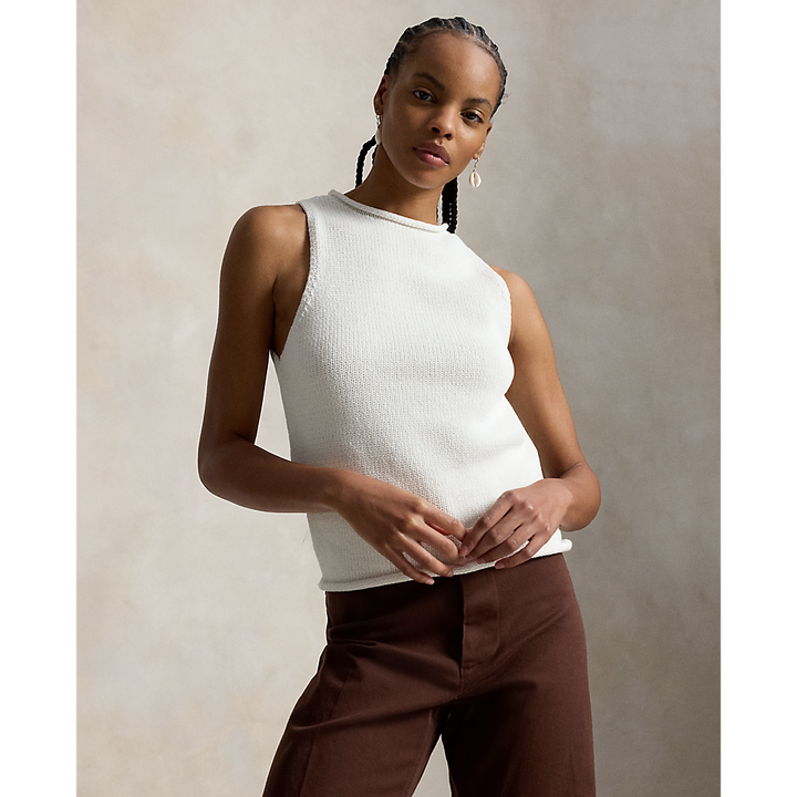 PRL  Linen-Blend Sleeveless Sweater Tank/Pulover 211A12721001
