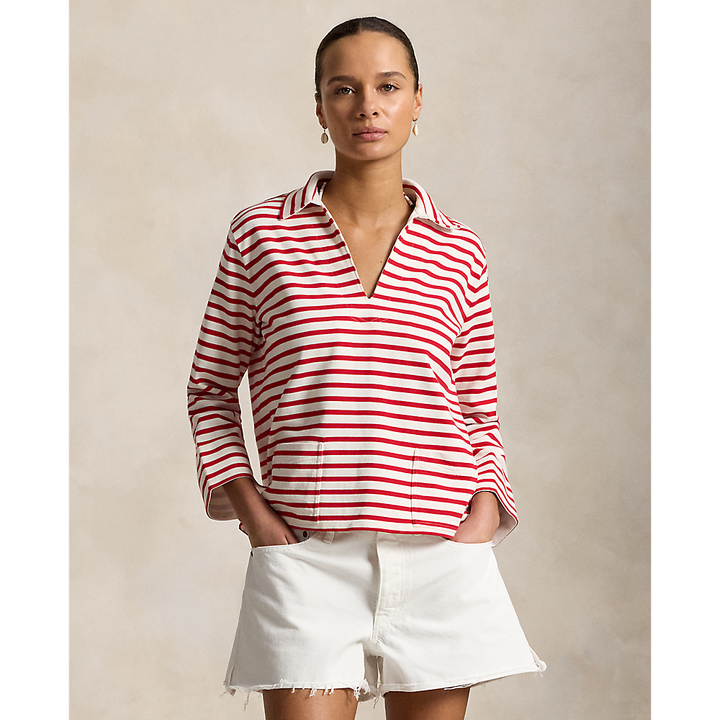 PRL Striped Split-Placket Mariner Tee/Majica 211A12733002