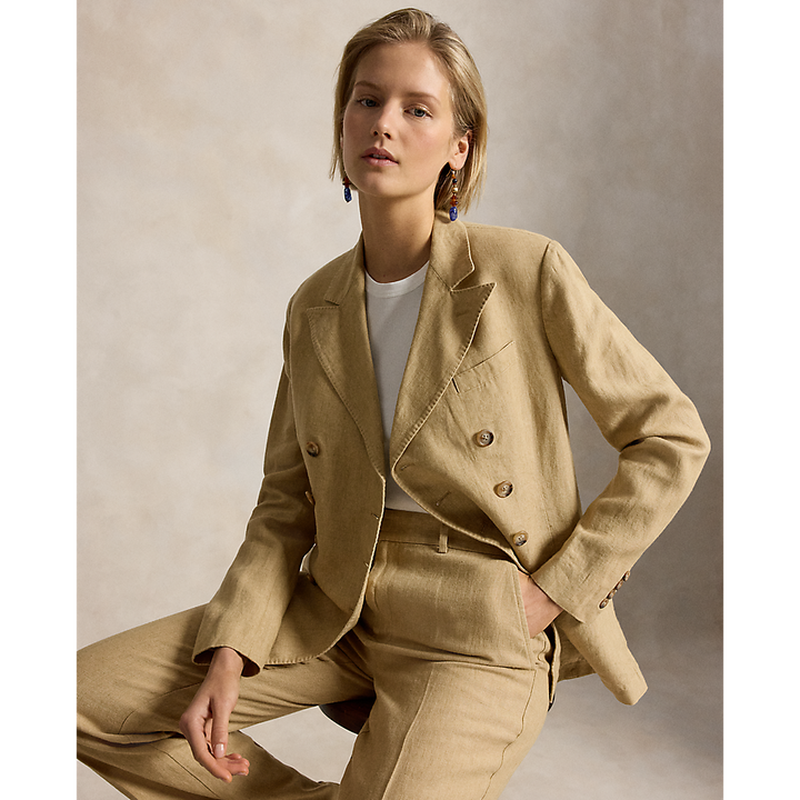 PRL Double Breasted Linen Blazer/Sako 211A12778001