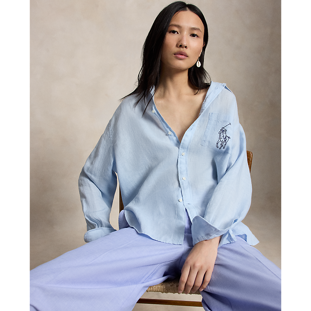 PRL Oversize Fit Big Pony Linen Shirt /Košulja 211A12786002