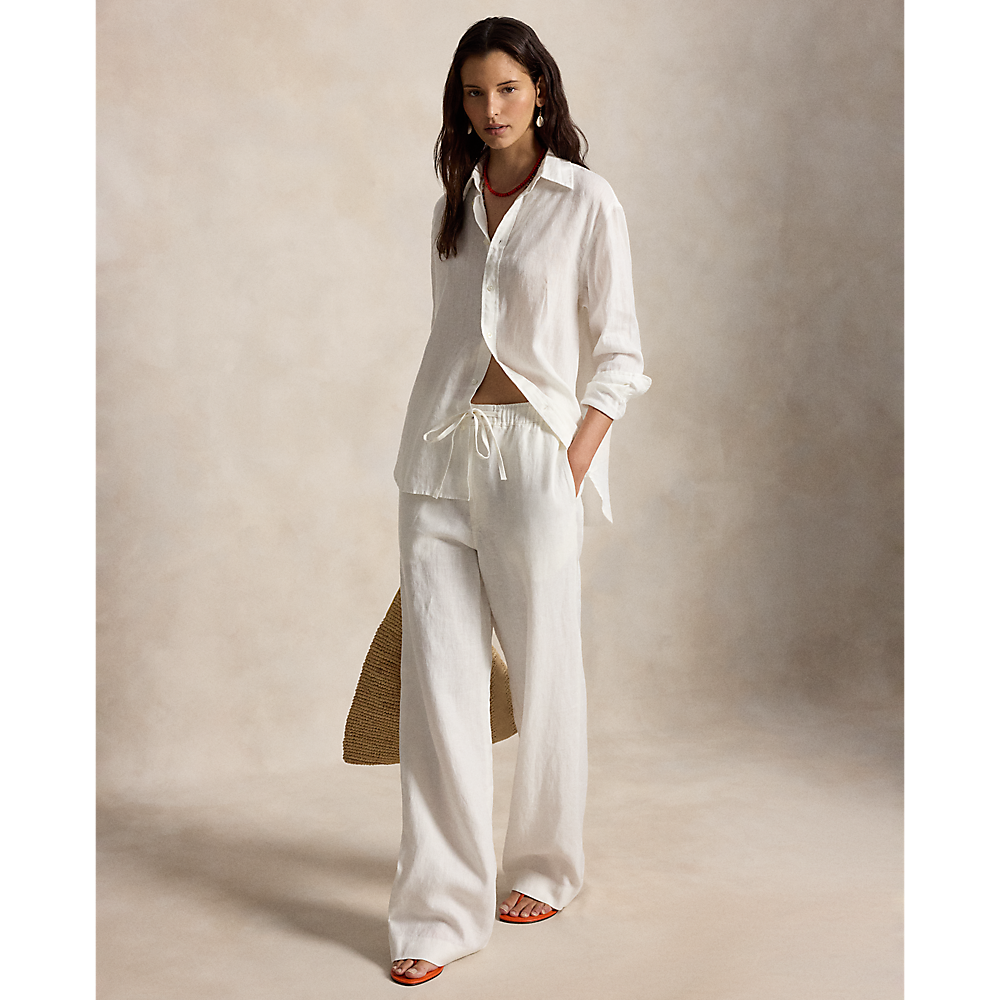 PRL Linen Drawstring Trousers/Hlače 211A12949001