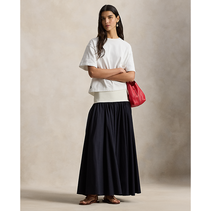 PRL A-Line Skirt with Contrasting Waistband/Suknja 211A96329001