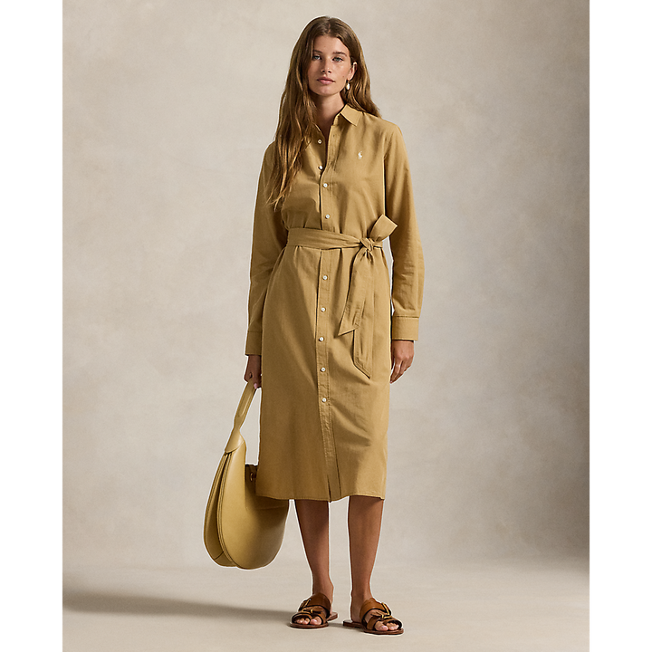 PRL Cotton-Linen Belted Shirtdress/Haljina 211A96346002
