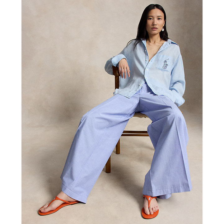 PRL Cotton Relaxed Wide-Leg Pant/Hlače 211B19879001