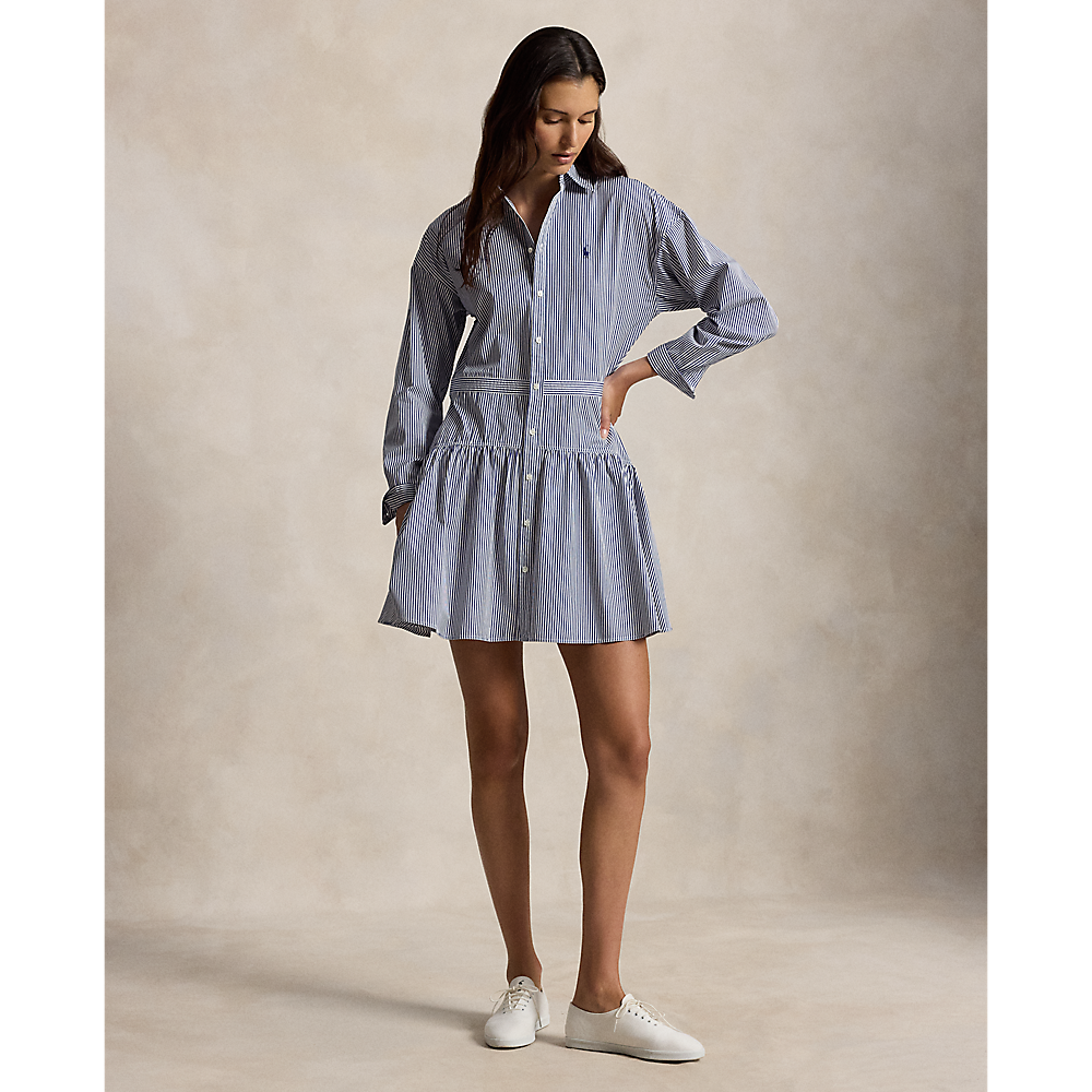 PRL Striped Cotton Poplin Paneled Shirtdress/Haljina 211B22754001