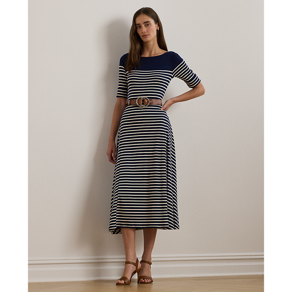 LRL Striped Cotton Midi Dress/Haljina 250957728002