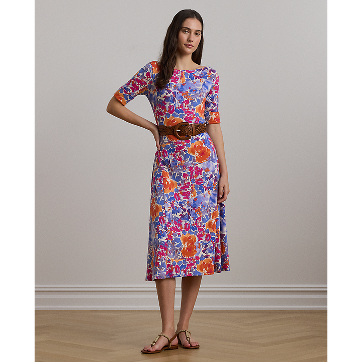 LRL Floral Stretch Cotton Midi Dress/Haljina 250972596001