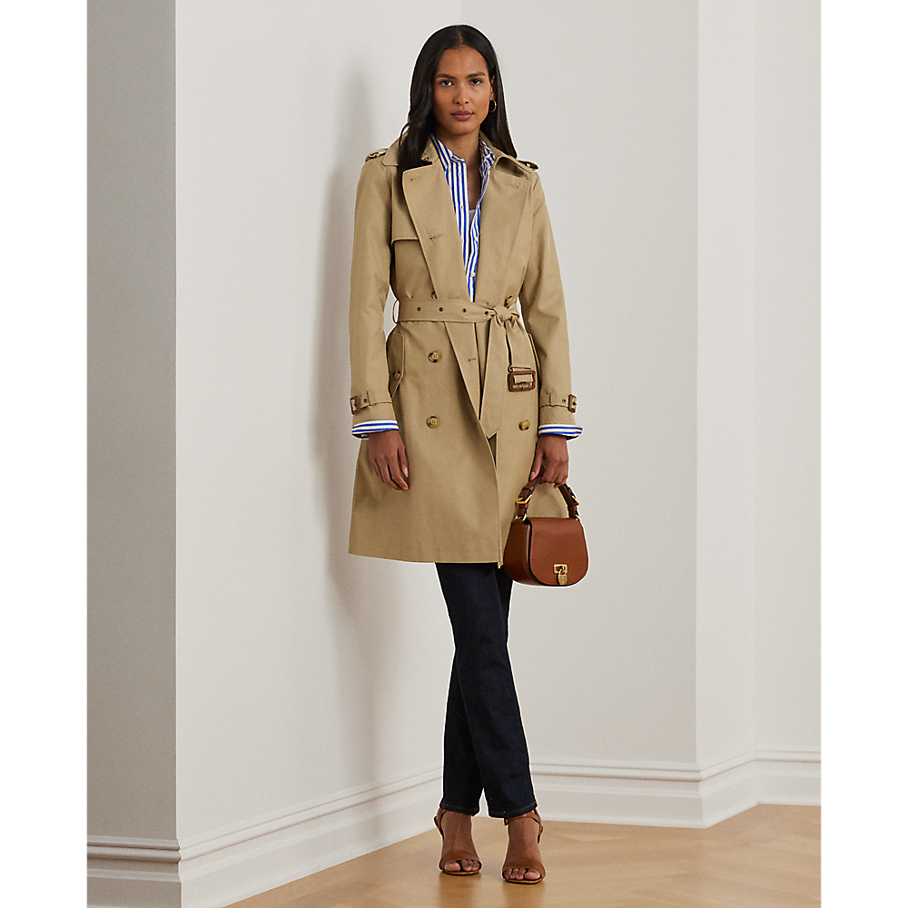 LRL Double-Breasted Cotton-Blend Trench Coat/Baloner 297967122002