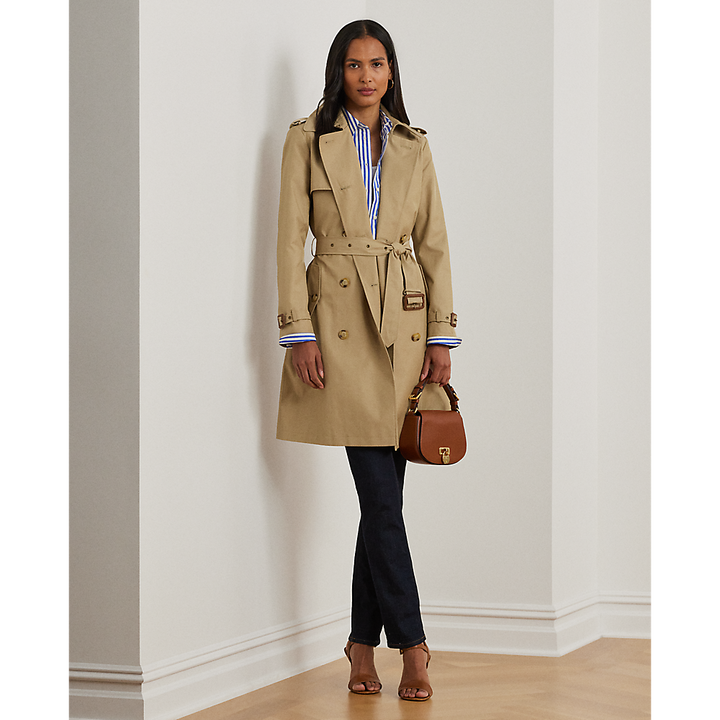 LRL Double-Breasted Cotton-Blend Trench Coat/Baloner 297967122002