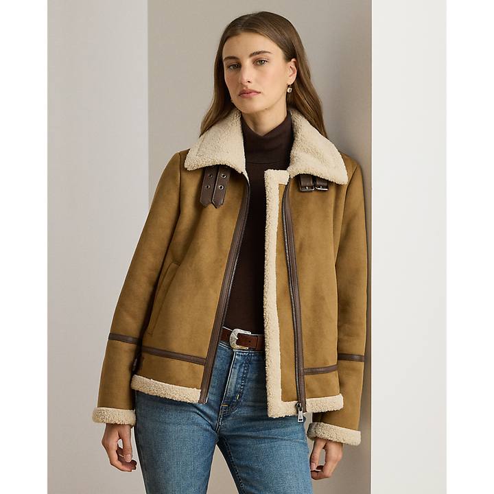 LRL Buckle-Trim Faux-Suede Jacket/ Jakna 297P04122002