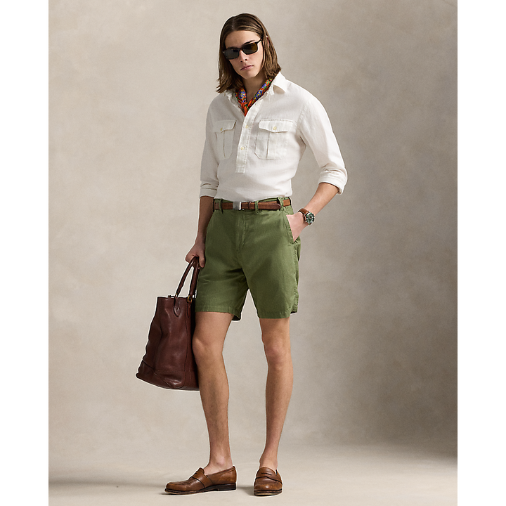 PRL 21.6 cm Classic Fit Linen-Cotton Short/Bermude 710741375032