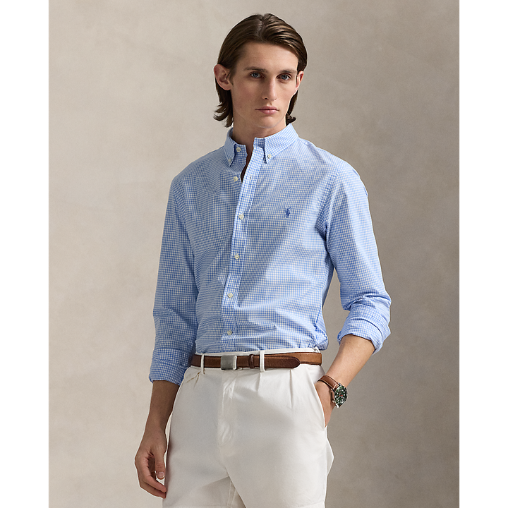 PRL Custom Fit Gingham Stretch Poplin Shirt/Košulja 710929347012