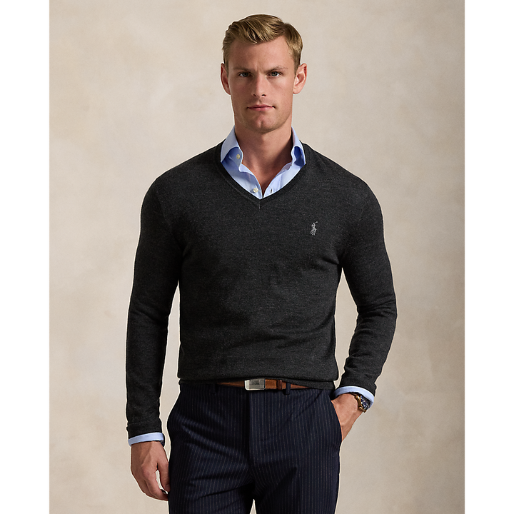 PRL Slim Fit Washable Wool V-Neck Jumper/Pulover 710946142003