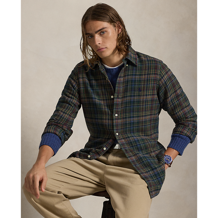 PRL Custom Fit Plaid Brushed Flannel Shirt/Košulja 710953355003