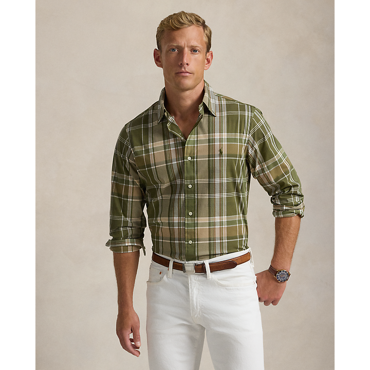 PRL Custom Fit Plaid Stretch Poplin Shirt/Košulja 710960639001