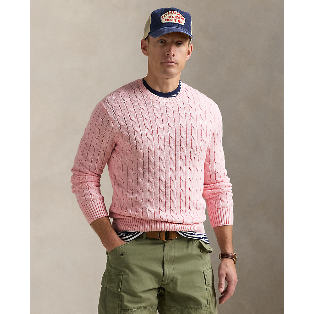 PRL Cable-Knit Cotton Crewneck Jumper/Pulover 710961151004
