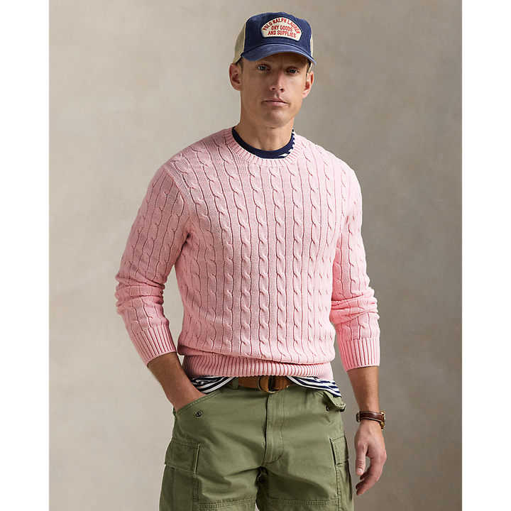 PRL Cable-Knit Cotton Crewneck Jumper/Pulover 710961151004