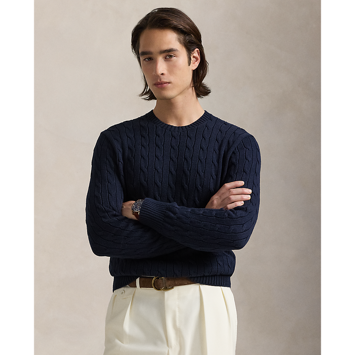 PRL Cable-Knit Cotton Crewneck Jumper/Pulover 710961151005