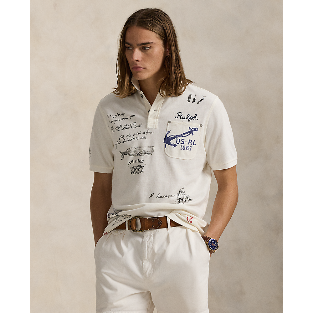 PRL Classic Fit Mesh Graphic Polo Shirt/Polo Majica 710965004001
