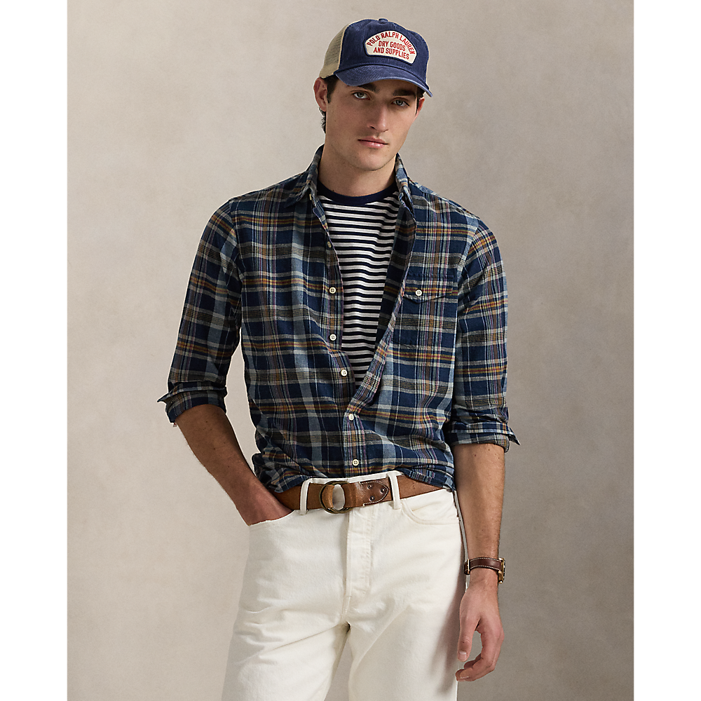 PRL Classic Fit Indigo Madras Shirt/Košulja 710965885001