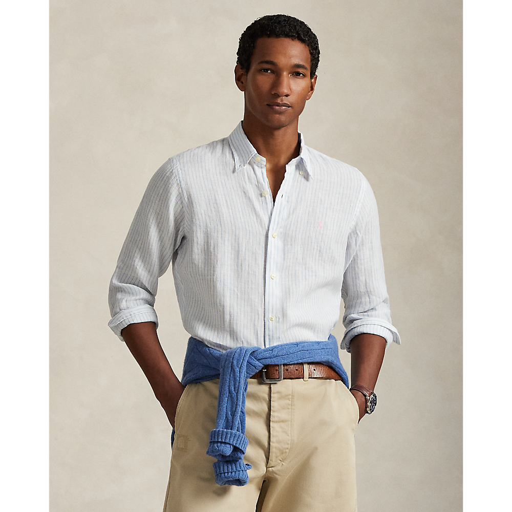 PRL Custom Fit Striped Linen Shirt/Košulja 710B15594004